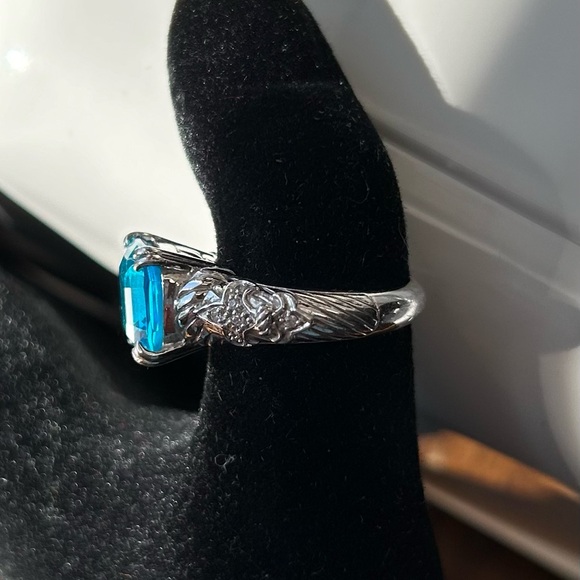 Judith Ripka Sterling silver blue topaz ring - Picture 7 of 8